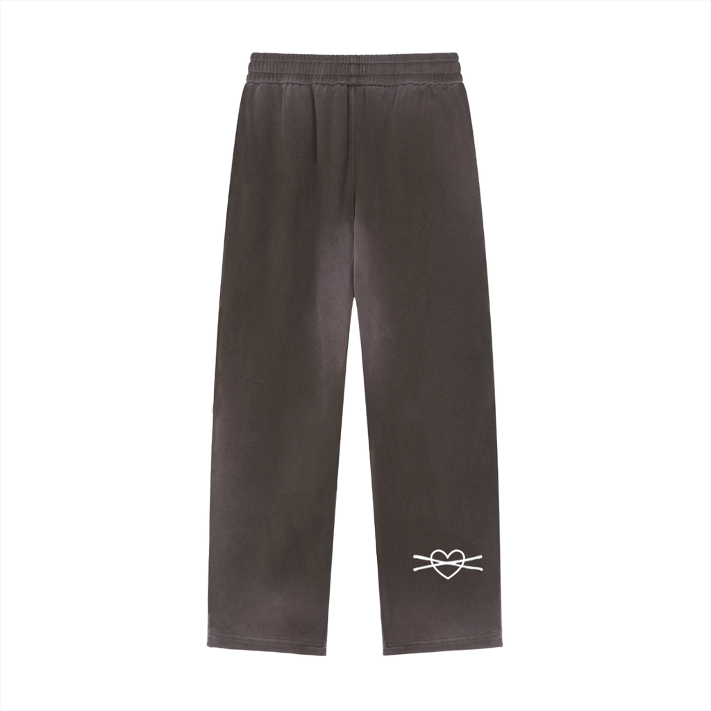 Sun Fade Raw Edge Straight-Leg Sweatpants