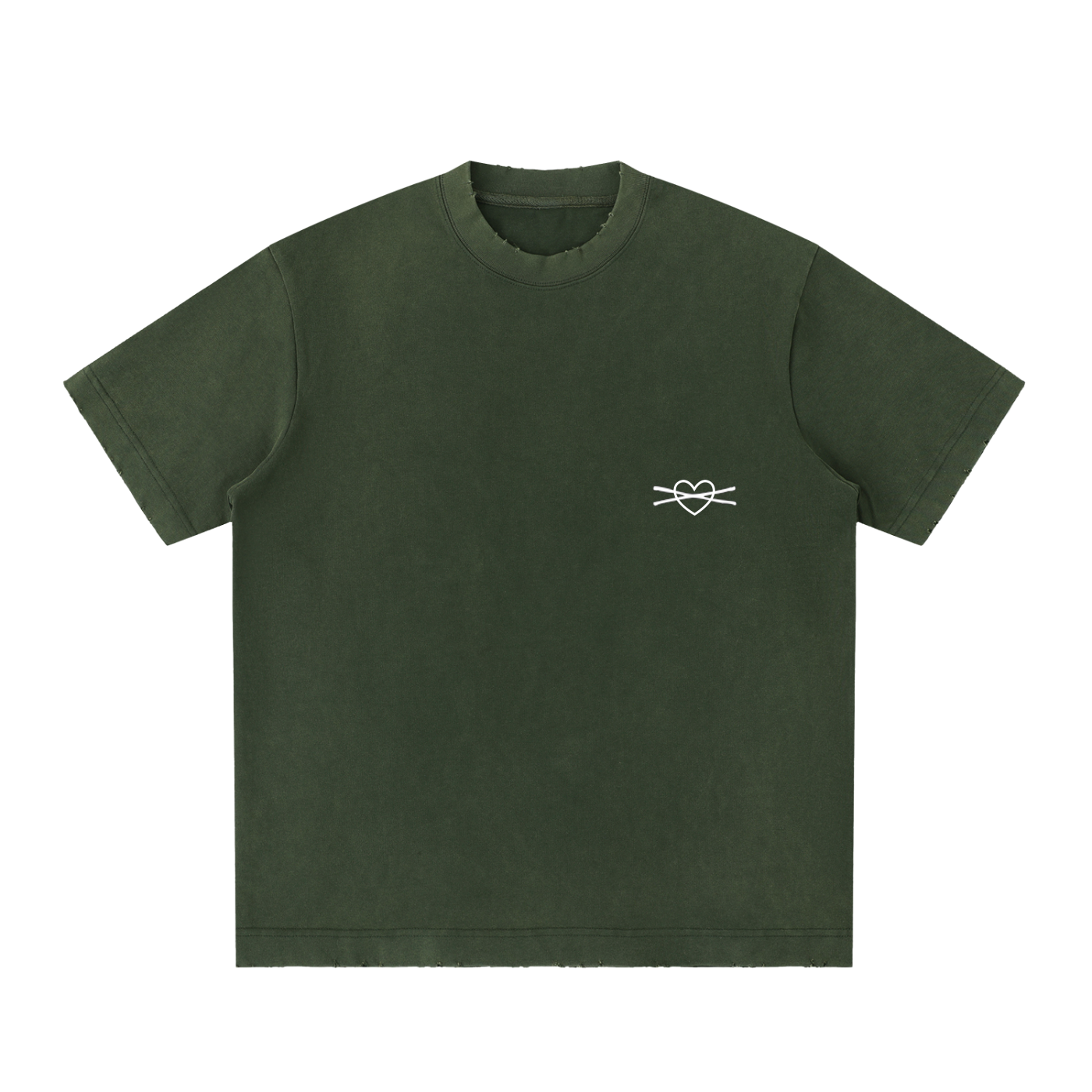 Heavyweight Vintage Washed Frayed T-Shirt
