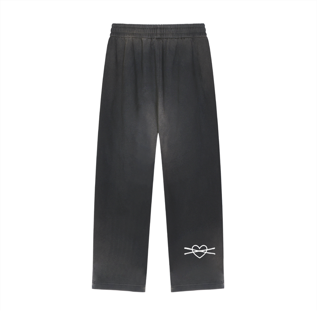 Sun Fade Raw Edge Straight-Leg Sweatpants