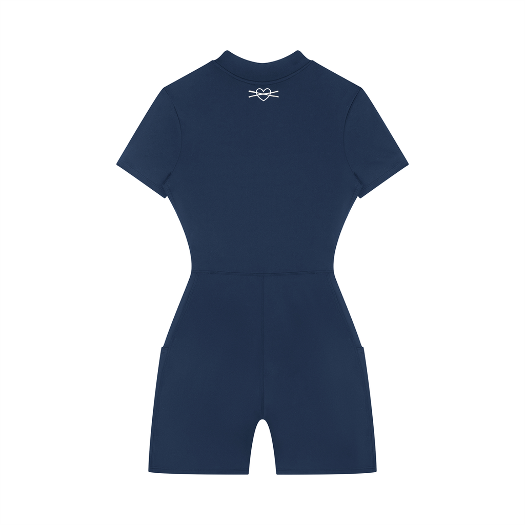 Women's Quarter-Zip Short Sleeve Romper