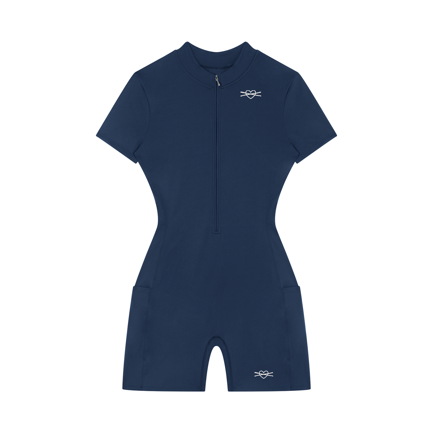 Women's Quarter-Zip Short Sleeve Romper