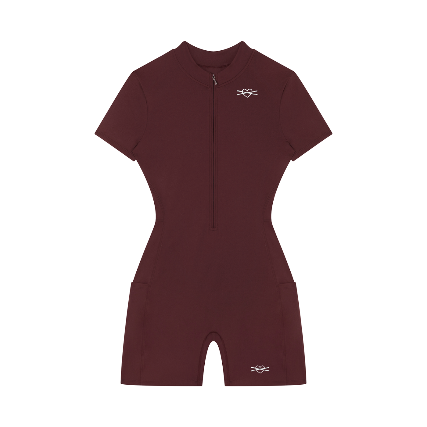 Women's Quarter-Zip Short Sleeve Romper
