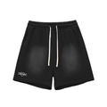 Sun Fade Raw Edge Cotton Shorts