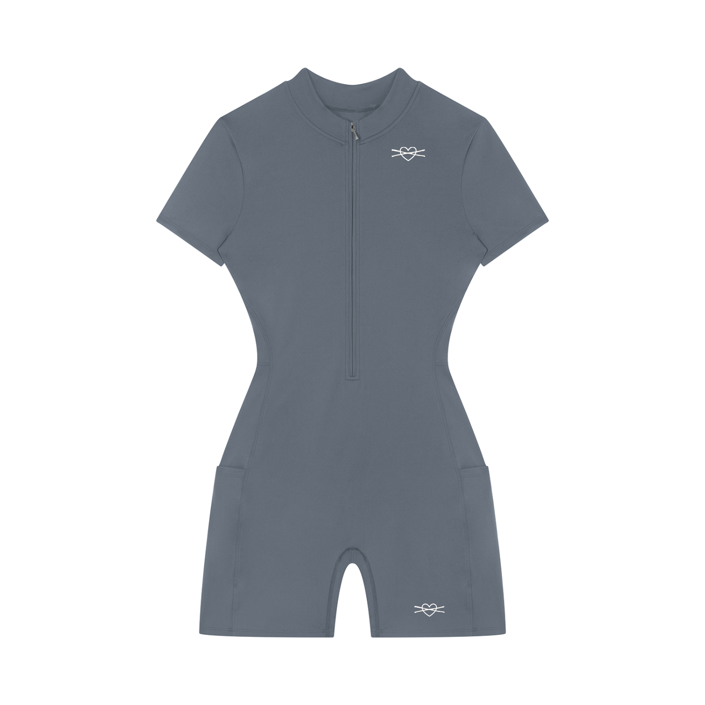 Women's Quarter-Zip Short Sleeve Romper