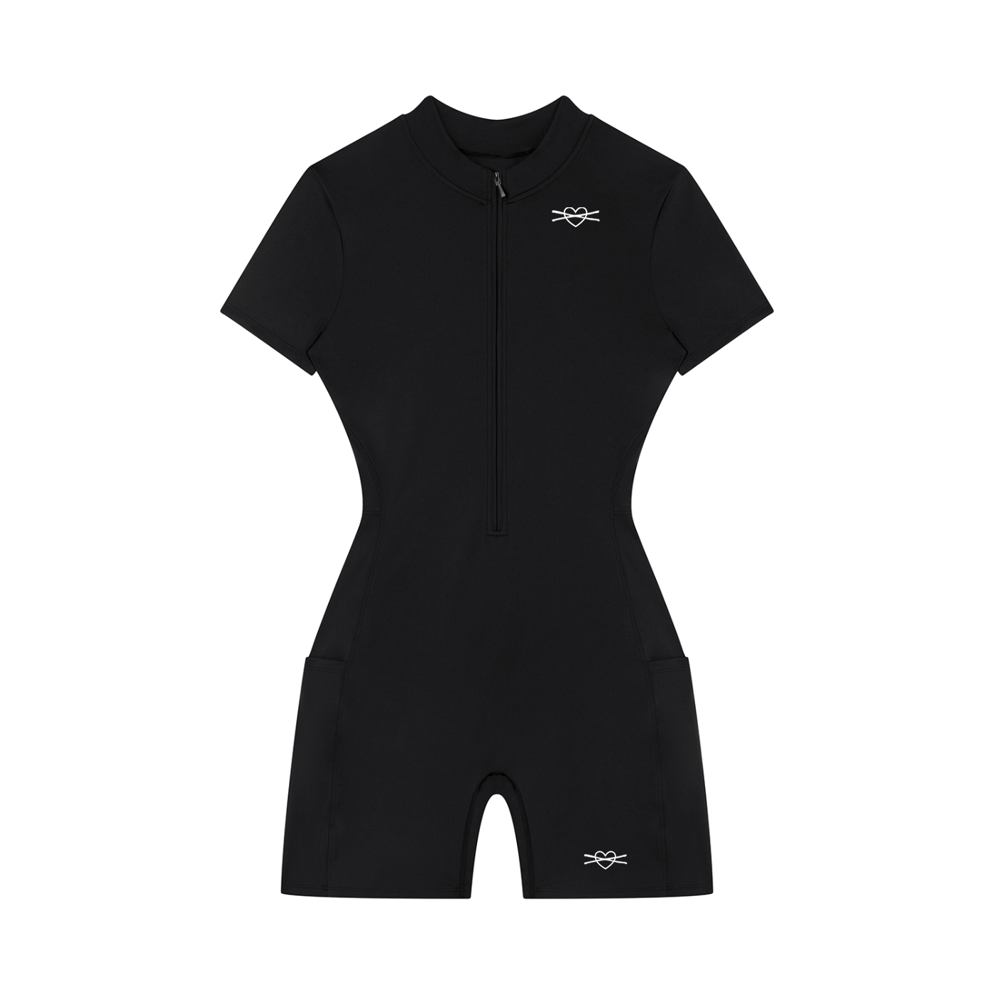 Women's Quarter-Zip Short Sleeve Romper
